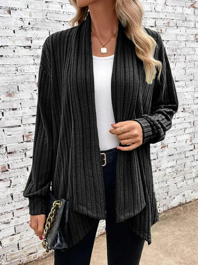 Damen Leichte Winterjacke im Cardigan-Stil in Schwarz