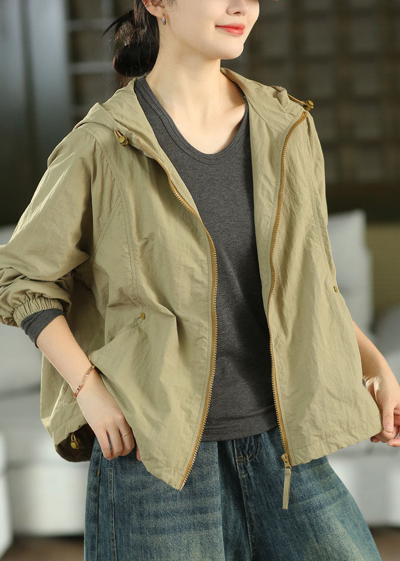 Damen Leichte Winterjacke mit Kapuze in Grün