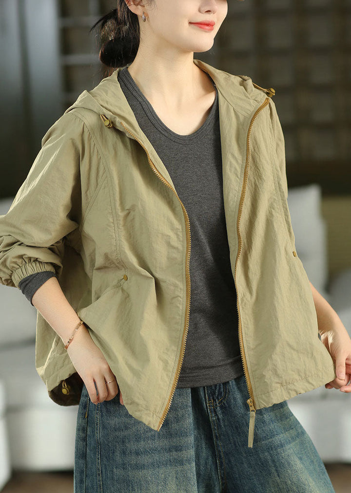 Damen Leichte Winterjacke mit Kapuze in Grün