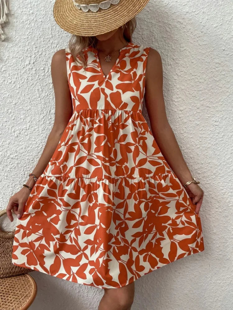Damen Leichtes Sommerkleid zum Kombinieren in Orange