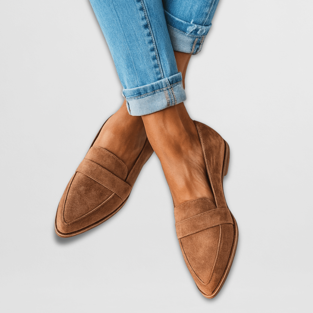 Damen Loafer aus Wildleder für Alltag in Khaki