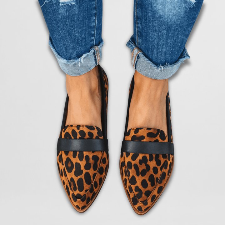 Damen Loafer aus Wildleder für Alltag in Leopard
