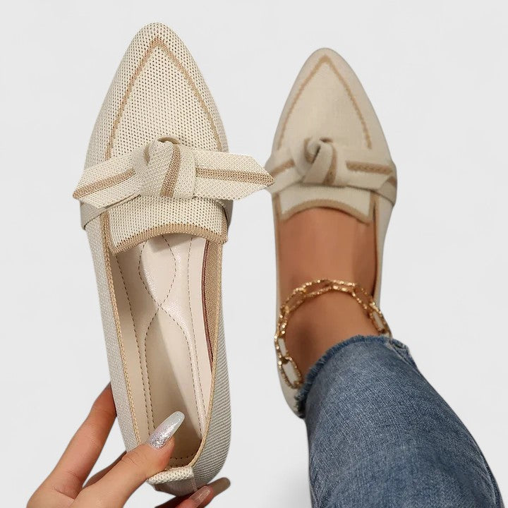 Damen Loafer mit eleganter Spitzform in Beige
