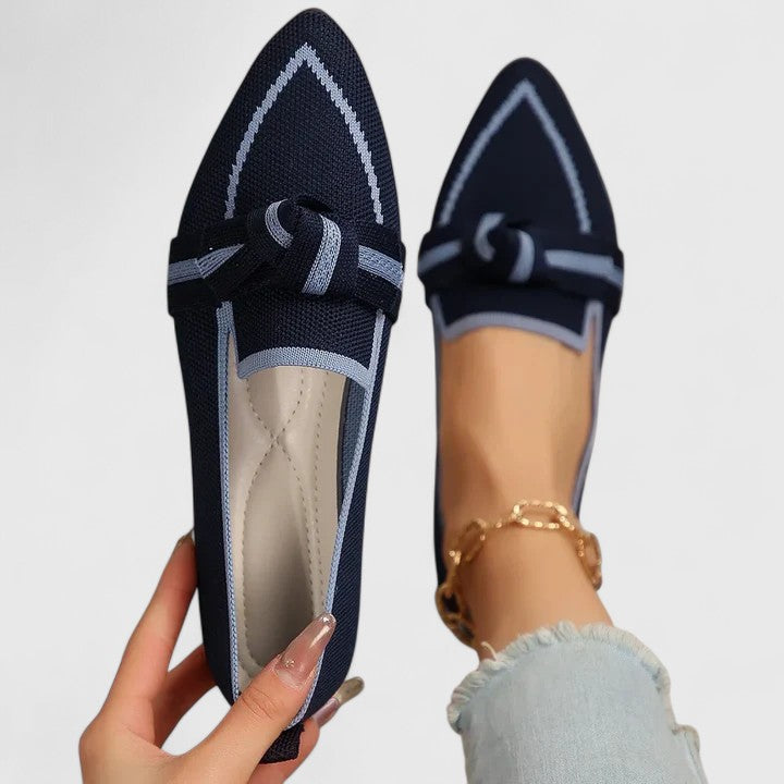 Damen Loafer mit eleganter Spitzform in Dunkelblau
