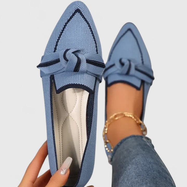Damen Loafer mit eleganter Spitzform in Hellblau