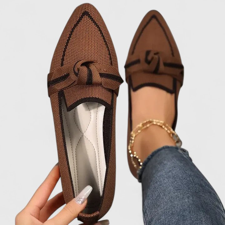 Damen Loafer mit eleganter Spitzform in Khaki