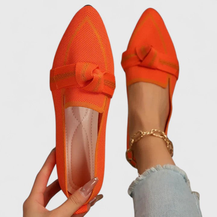 Damen Loafer mit eleganter Spitzform in Orange