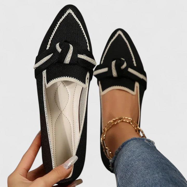 Damen Loafer mit eleganter Spitzform in Schwarz