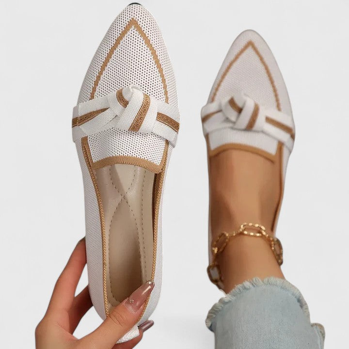 Damen Loafer mit eleganter Spitzform in Weiß