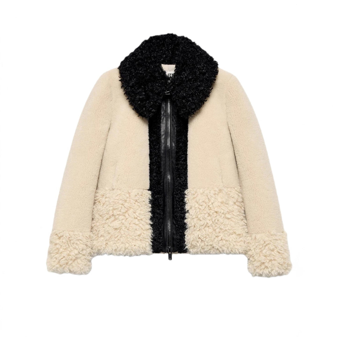 Damen Lockere Teddy-Fleece Winterjacke mit Kunstfellkragen (5)