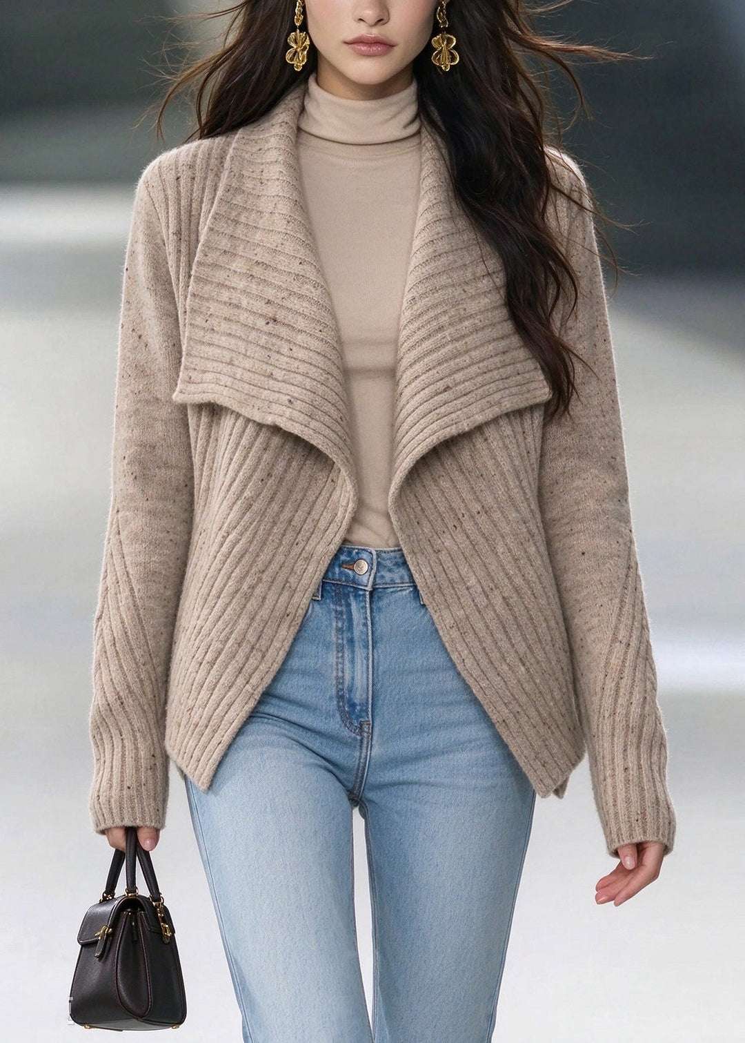 Damen Lockere Winterjacke mit asymmetrischem Saum (3)