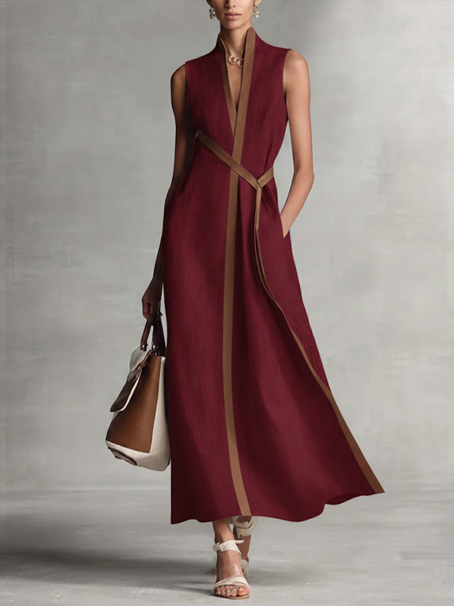 Damen Luftiges Kleid für Alltag und Brunch in Burgunderrot