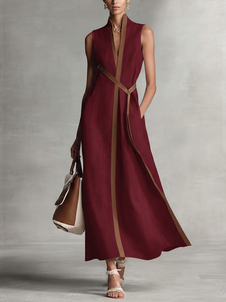 Damen Luftiges Kleid für Alltag und Brunch in Burgunderrot