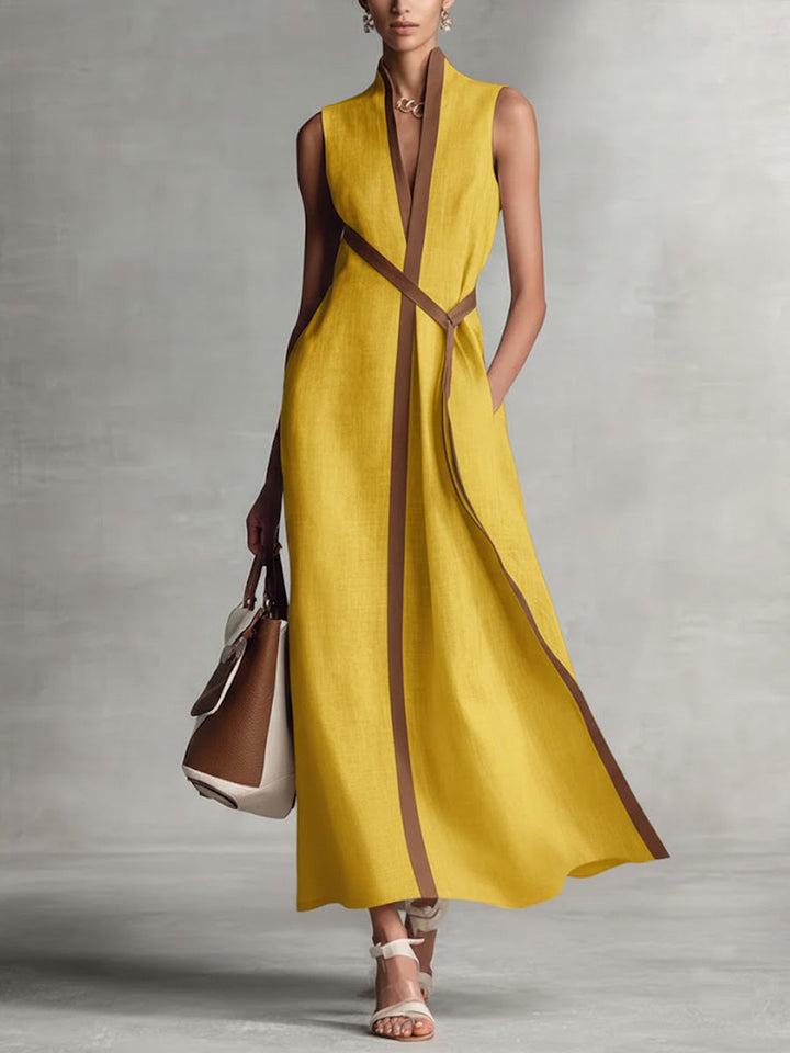 Damen Luftiges Kleid für Alltag und Brunch in Gelb