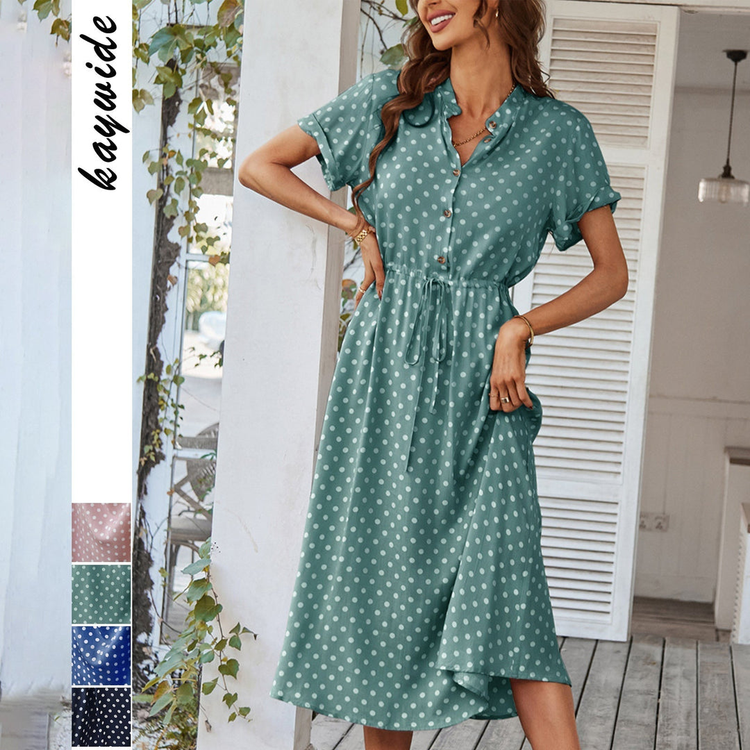 Damen Luftiges Pünktchen-Midikleid