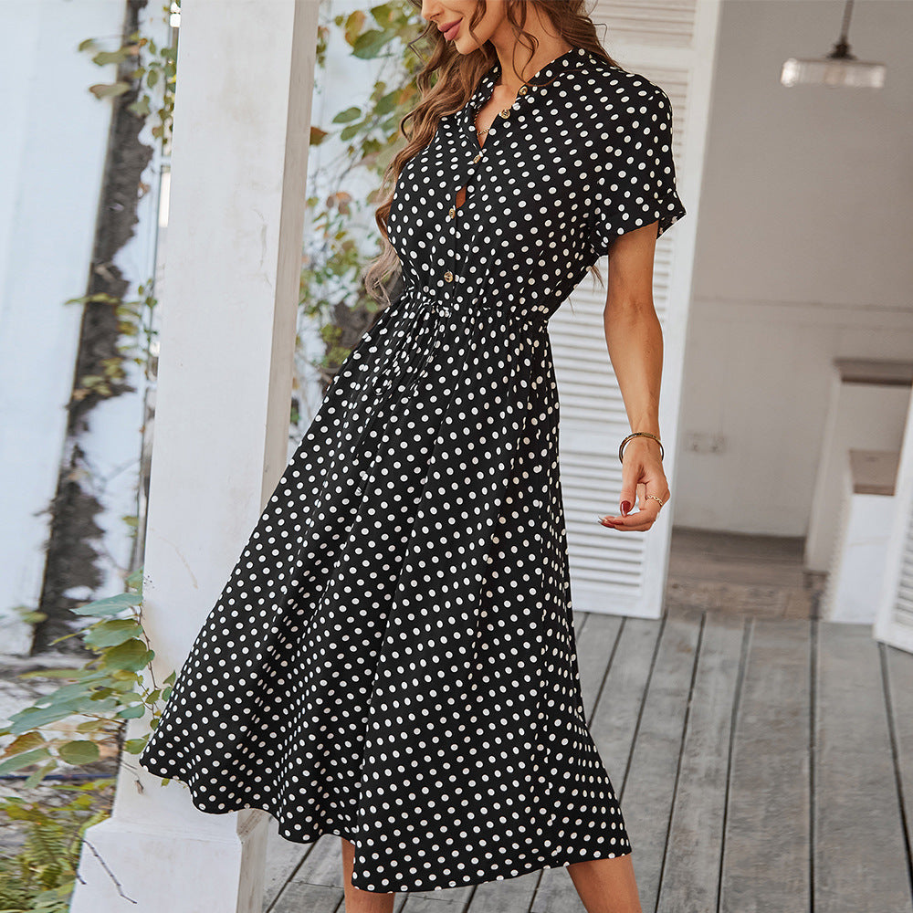 Damen Luftiges Pünktchen-Midikleid (3)