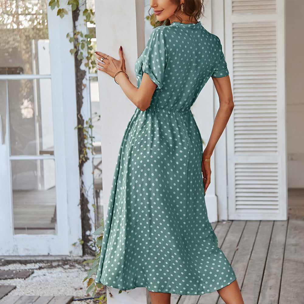 Damen Luftiges Pünktchen-Midikleid (4)