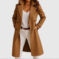 Johanna | Damen Mantel elegant zweireihig Longline