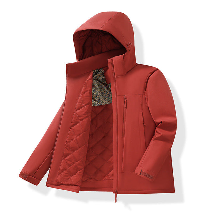 Damen Mantel mit Thermofutter für den Winter in Herren / Keramikrot