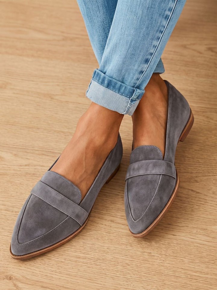 Damen Mary-Jane Slipper Wildleder orthopädisch in Grau