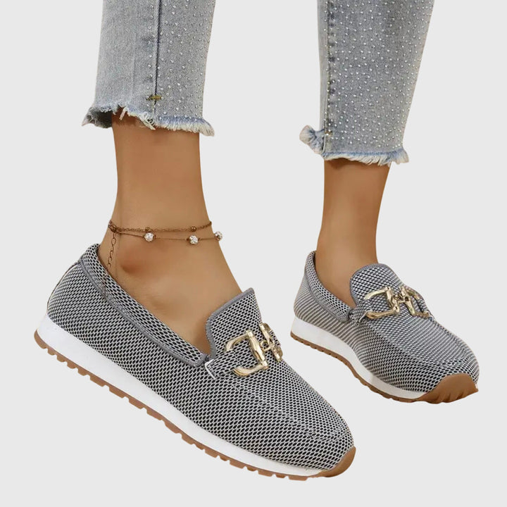 Damen Mary Janes Leichte Orthopädische Sommerschuhe in Grau