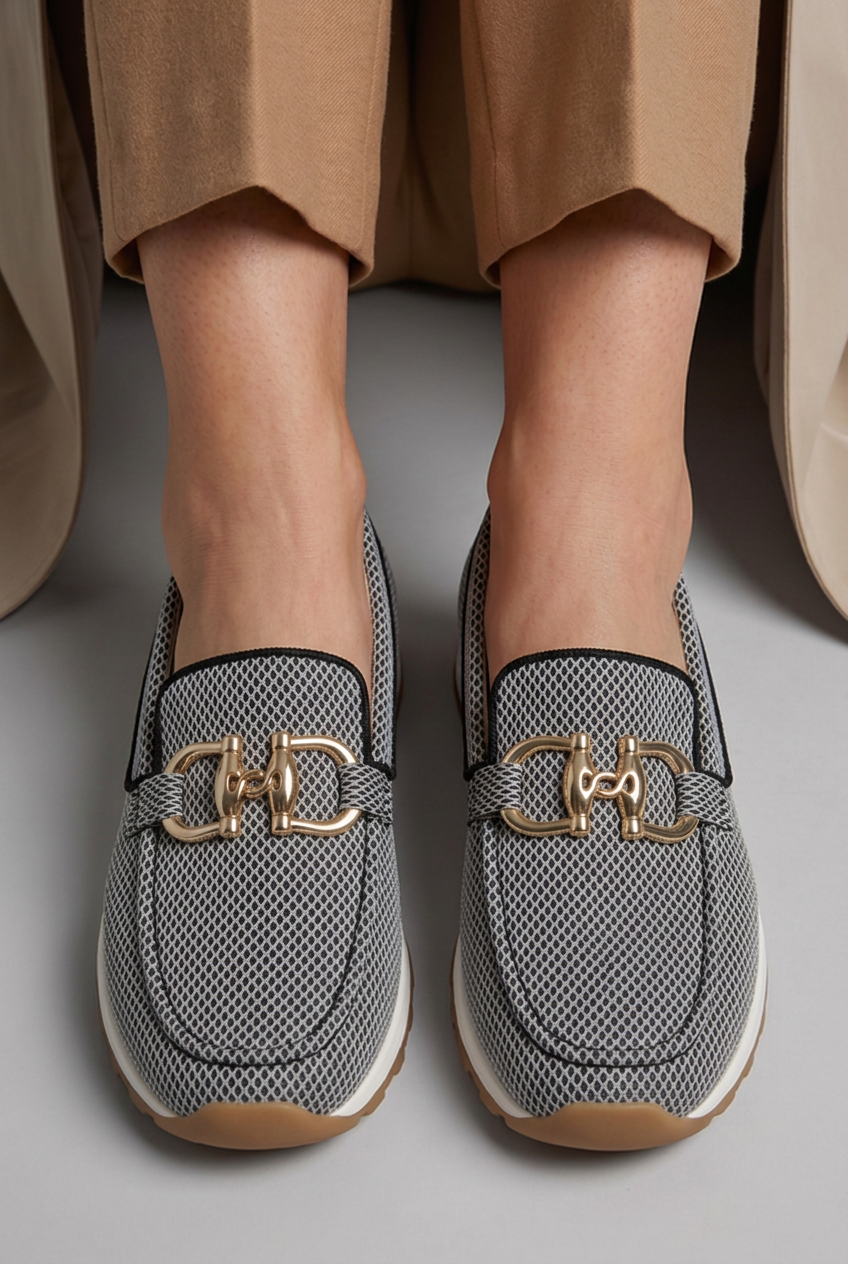 Damen Mary Janes mit orthopädischer Stützsohle in Grau