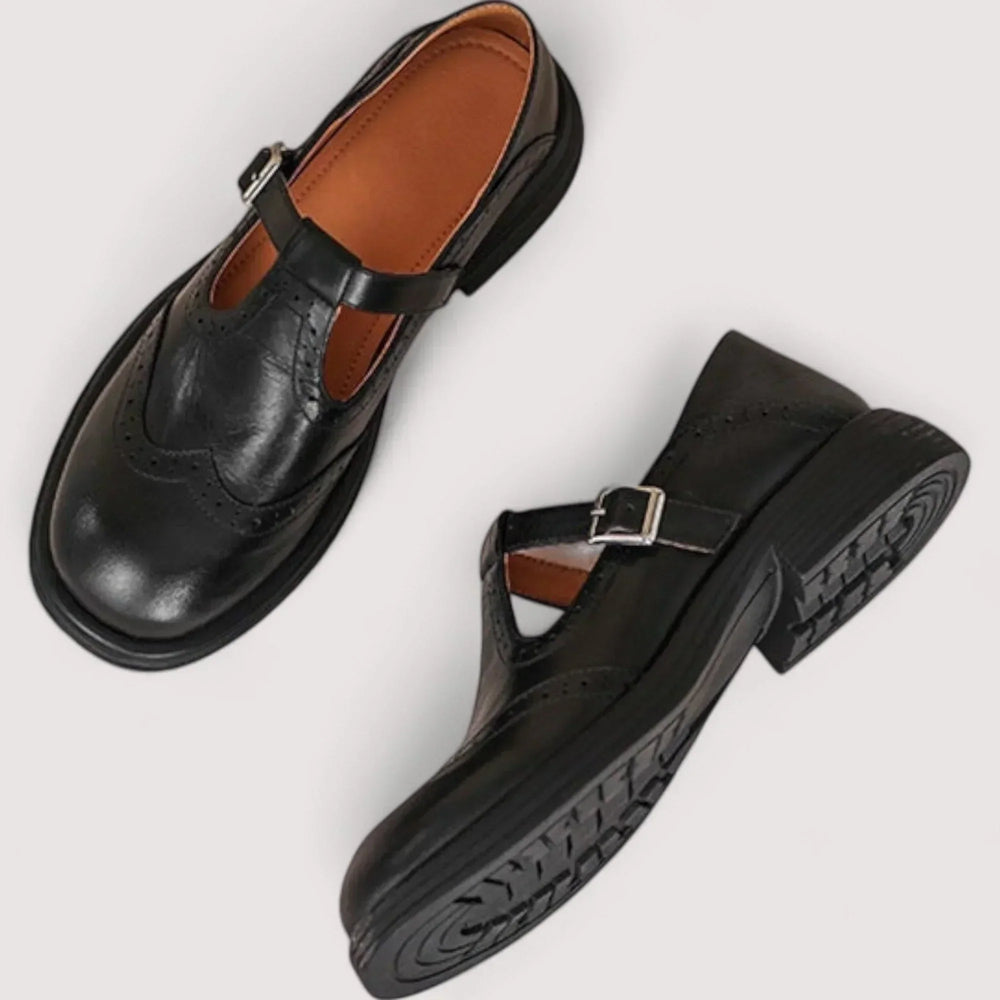 Damen Mary Janes mit Orthopädischer Unterstützung in Schwarz