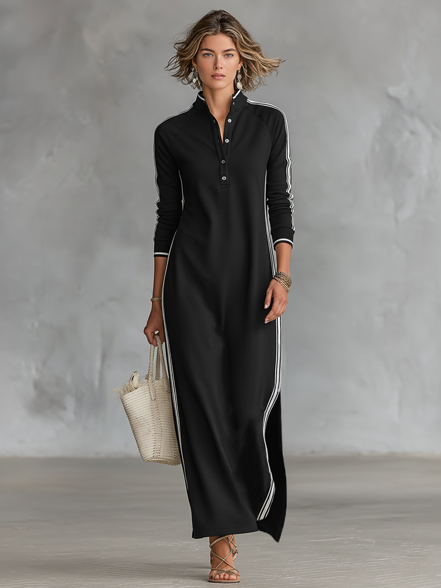 Damen Maxi Abendkleid im minimalistischen Stil (8)