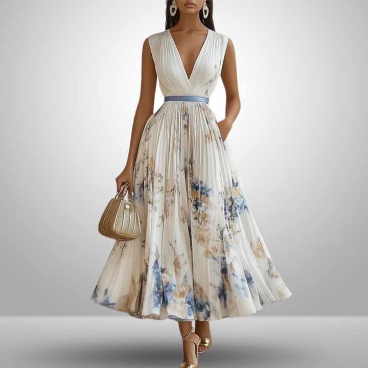 Damen Maxi Sommerkleid für festliche Anlässe in Beige 2