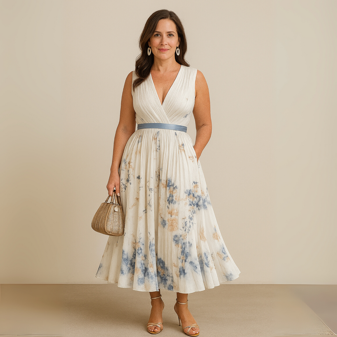 Damen Maxi Sommerkleid für festliche Anlässe in Beige 3