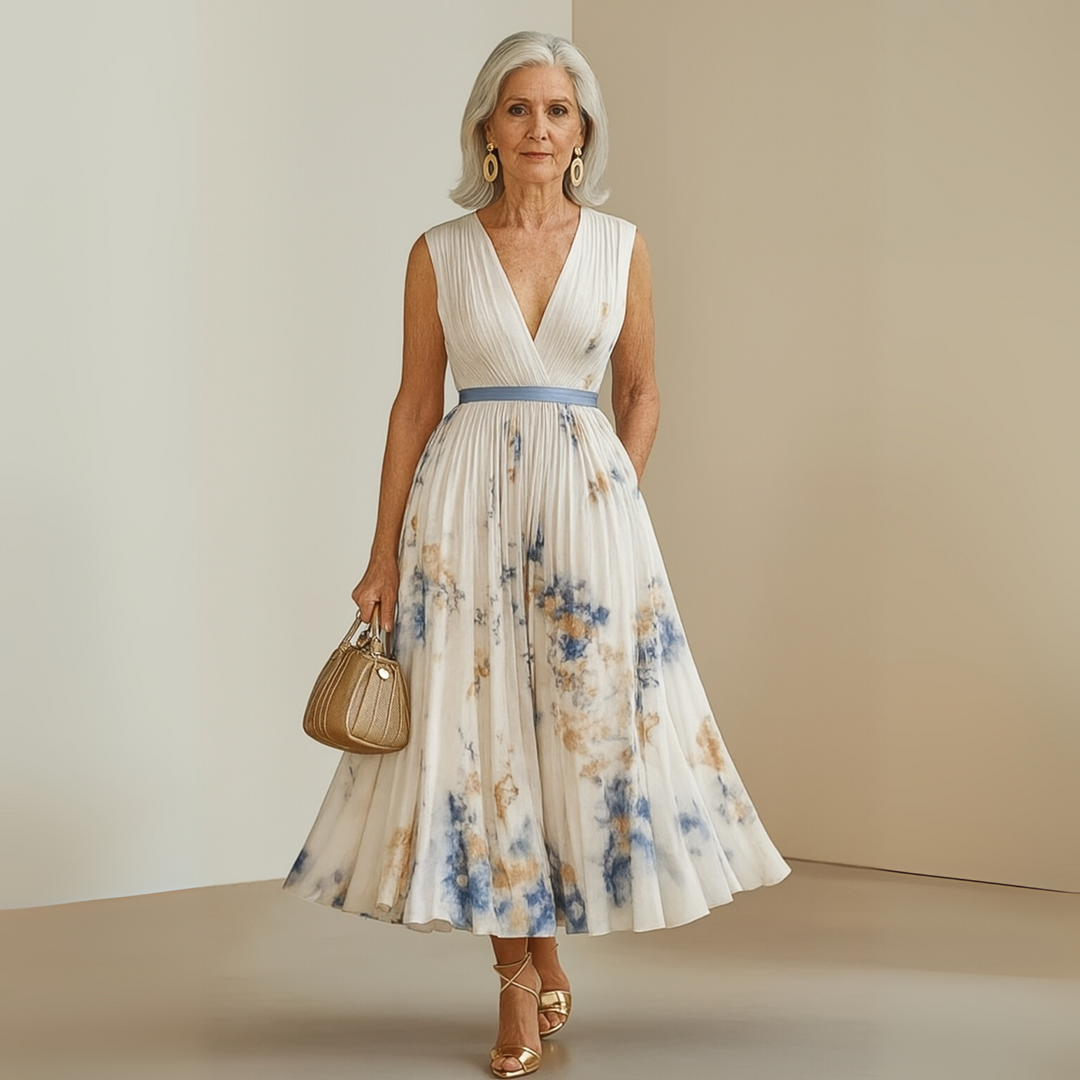 Damen Maxi Sommerkleid für festliche Anlässe in Beige 4