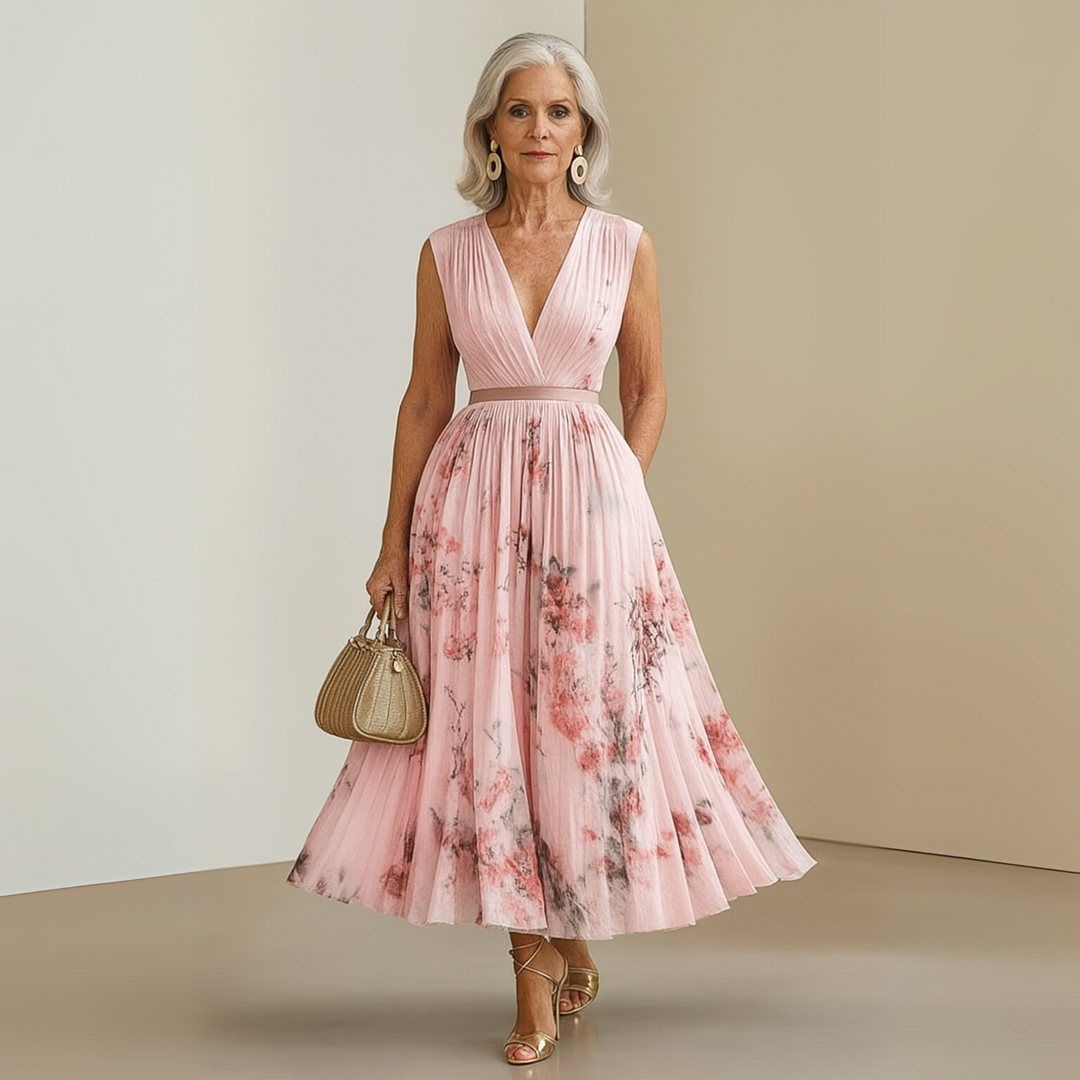 Damen Maxi Sommerkleid für festliche Anlässe in Beige 5