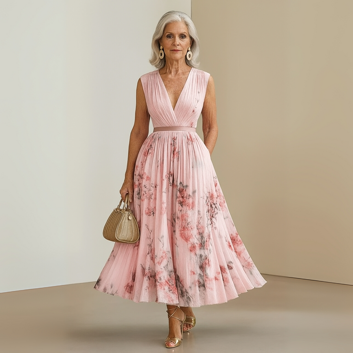 Damen Maxi Sommerkleid für festliche Anlässe in Beige 5