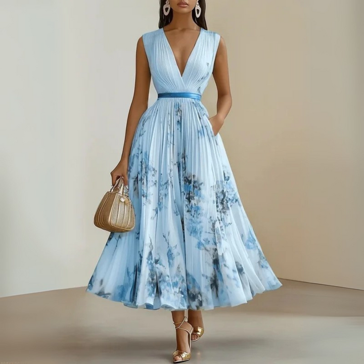 Damen Maxi Sommerkleid für festliche Anlässe in Blau