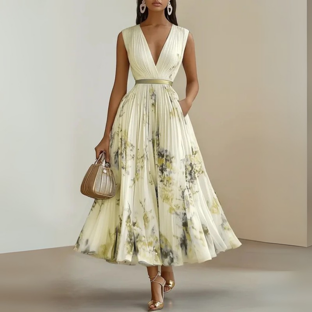 Damen Maxi Sommerkleid für festliche Anlässe in Gelb