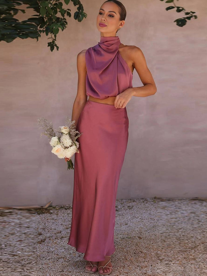 Damen Maxi Zweiteiler für Hochzeitsgäste im Sommer in Lila 5