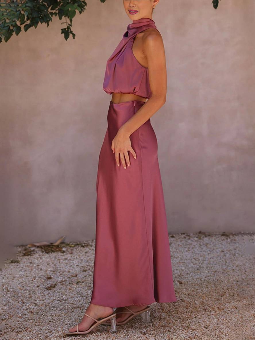 Damen Maxi Zweiteiler für Hochzeitsgäste im Sommer in Lila 6