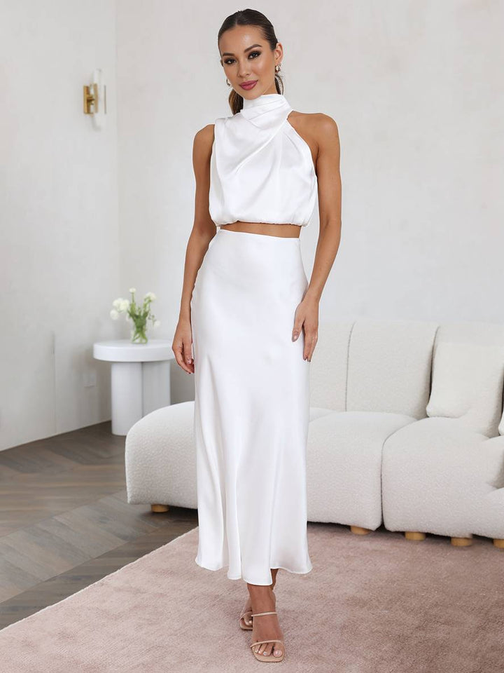 Damen Maxi Zweiteiler für Hochzeitsgäste im Sommer in Weiß 1