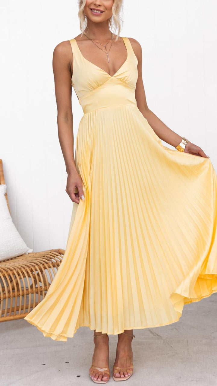 Damen Maxikleid für Festliche Anlässe in Gelb