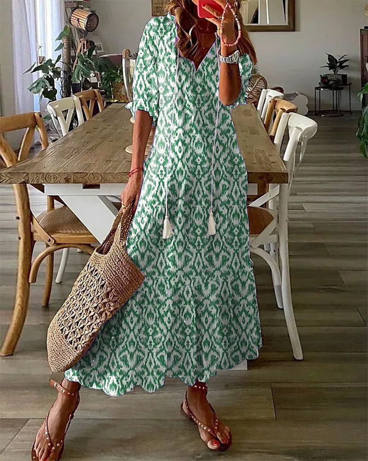 Damen Maxikleid im Boho-Stil für Hochzeitsgäste in Grün 1