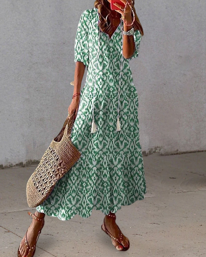 Damen Maxikleid im Boho-Stil für Hochzeitsgäste in Grün 2