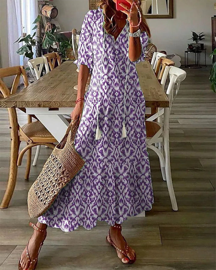 Damen Maxikleid im Boho-Stil für Hochzeitsgäste in Lila 1