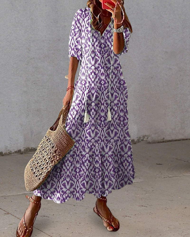 Damen Maxikleid im Boho-Stil für Hochzeitsgäste in Lila 3