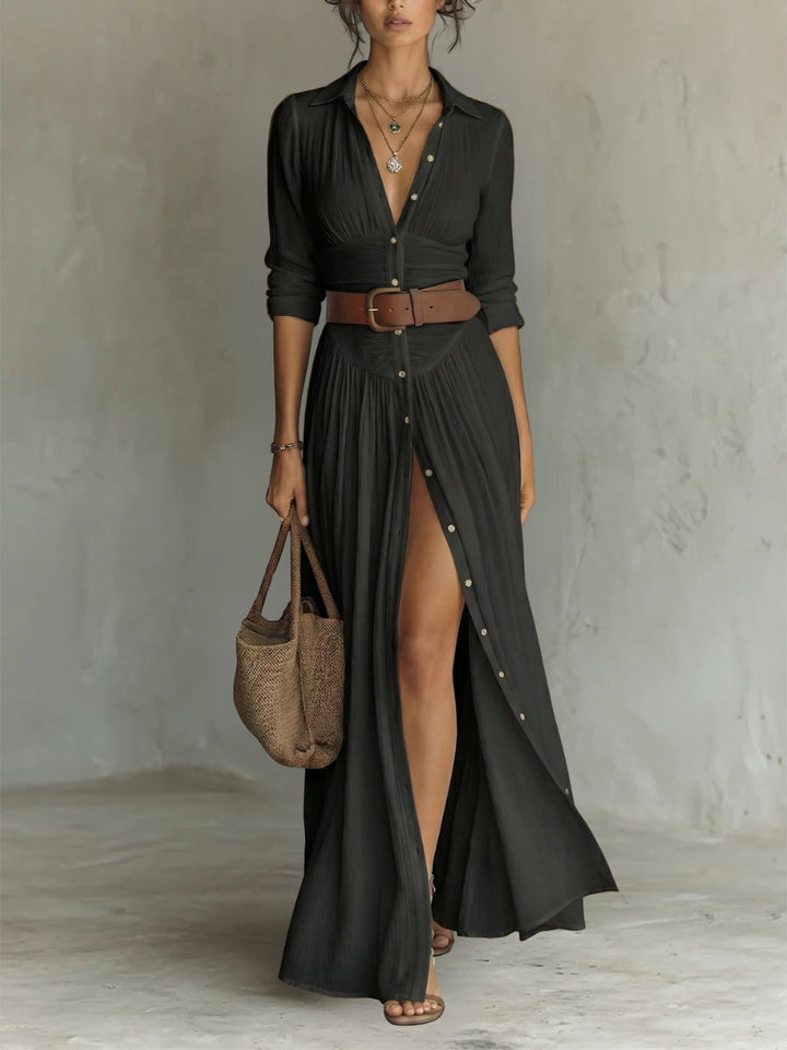 Damen Maxikleid im Boho-Stil für Sommer in Schwarz