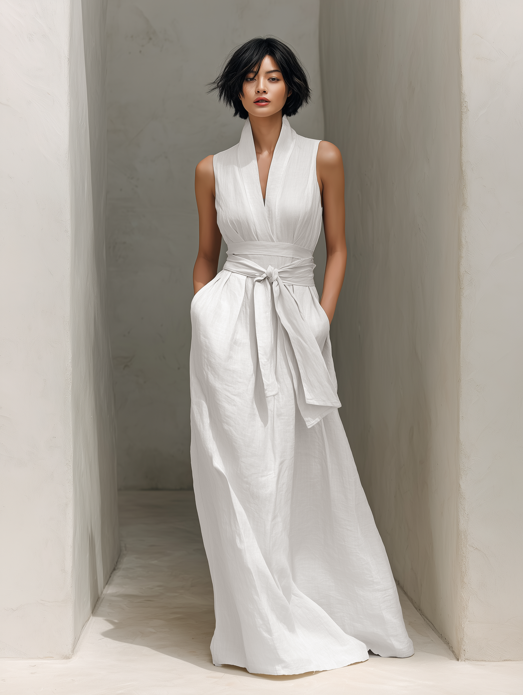Damen Maxikleid im minimalistischen Stil für Hochzeitsgäste (5)