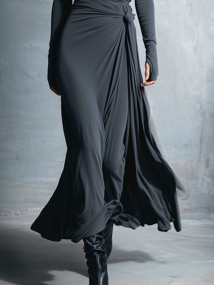 Damen Maxikleid im Wickel-Stil für Herbsthochzeiten (3)