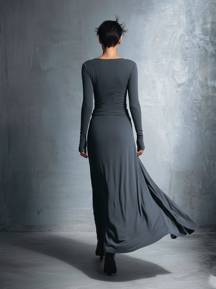 Damen Maxikleid im Wickel-Stil für Herbsthochzeiten (9)