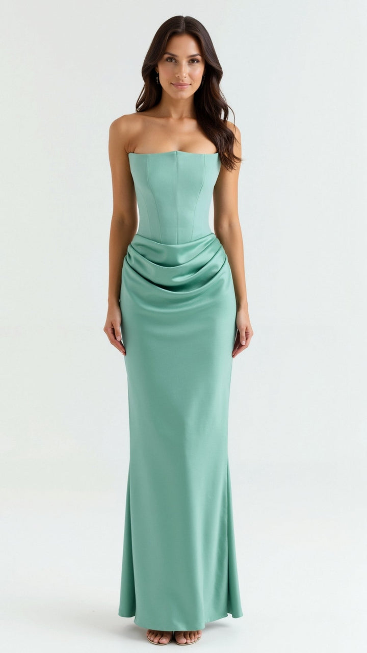 Damen Maxikleid in Säulenform für Hochzeitsgäste in Mintgrün 1