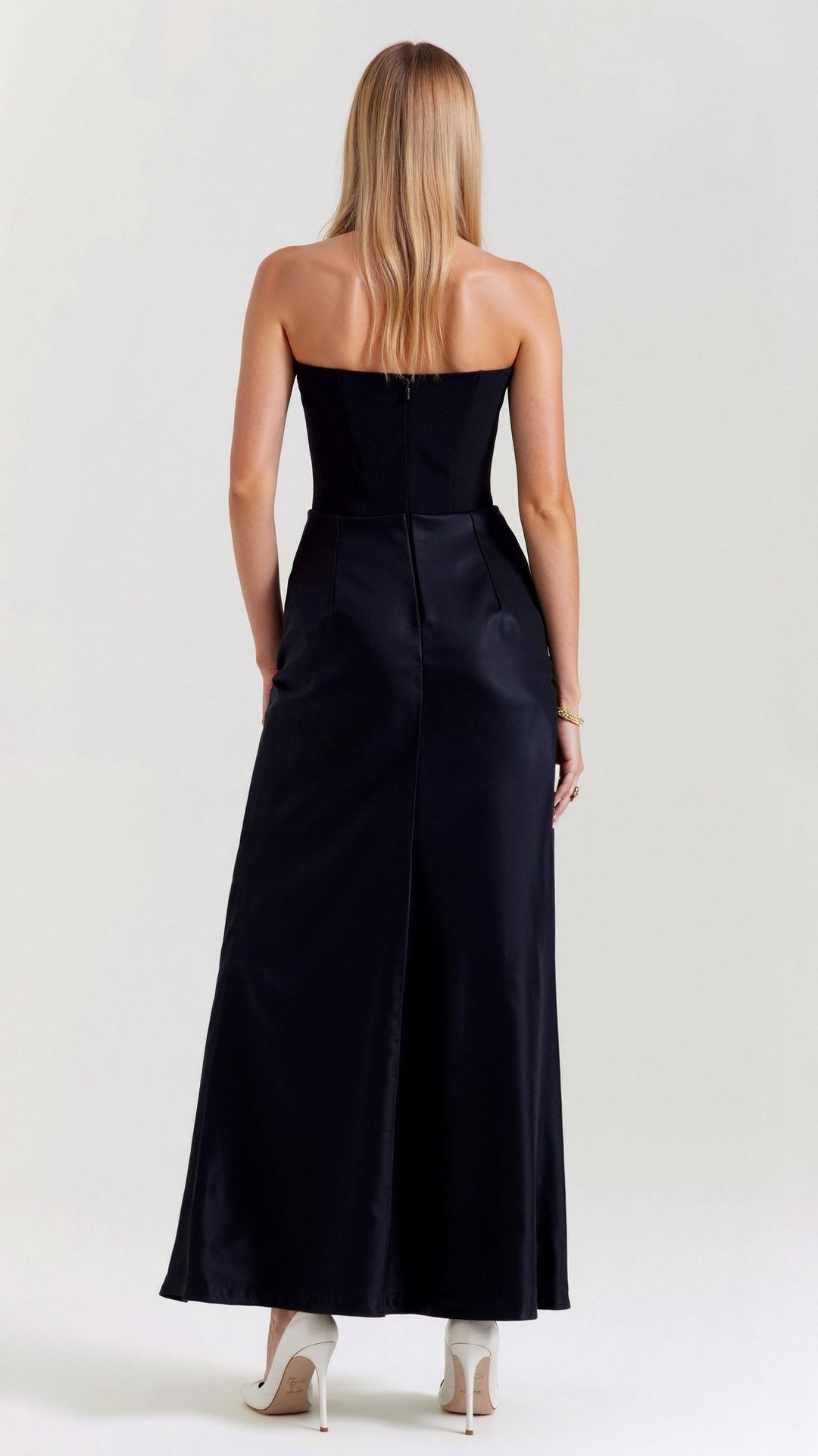 Damen Maxikleid in Säulenform für Hochzeitsgäste in Weiß 2