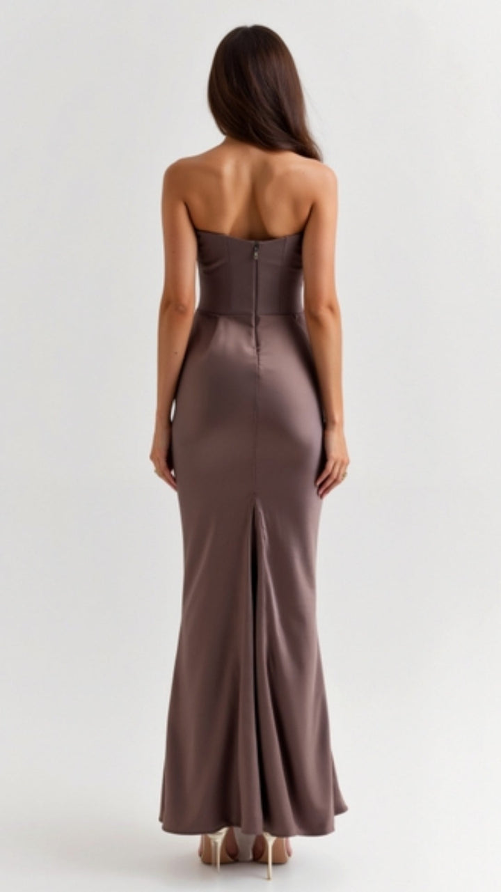 Damen Maxikleid in Säulenform für Hochzeitsgäste in Weiß 4